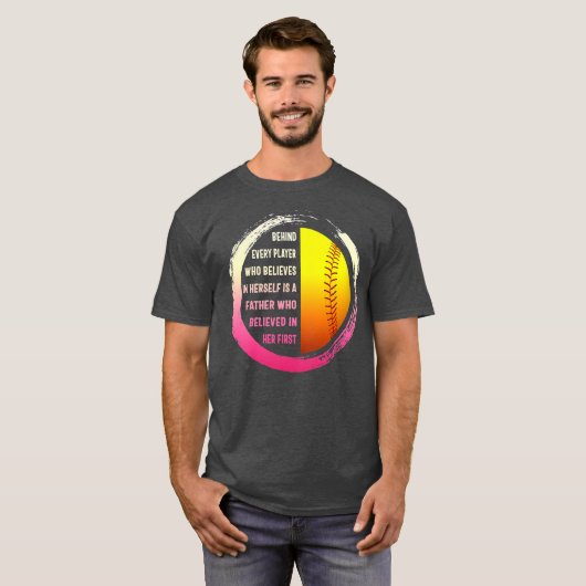 Vater des Tochter-Vaters von Softball T-Shirt (Vorne ganz)