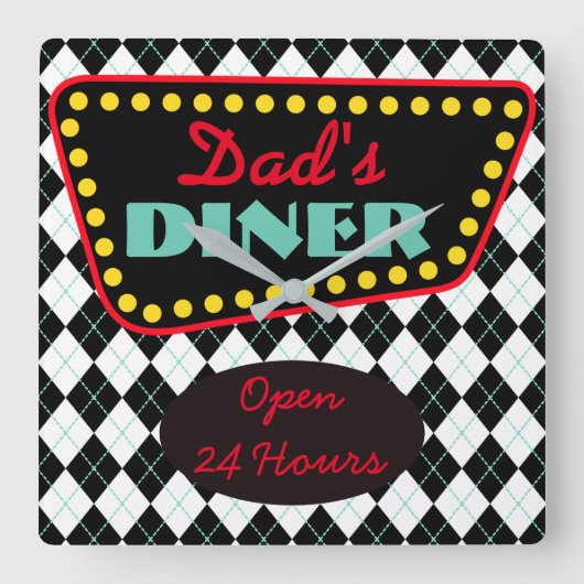 Vater des Vaters Dinner Kitchen Wall Clock Geschen Quadratische Wanduhr (Vorderseite)
