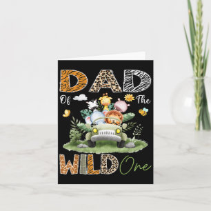 Vater des Wild One Safari Truck 1. Geburtstag Jung Karte
