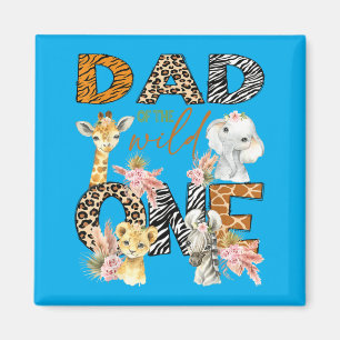 Vater des wilden Jungen 1. Geburtstag Safari Dschu Magnet