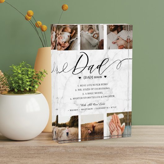 Vater Dictionary Definition Foto Collage Marble