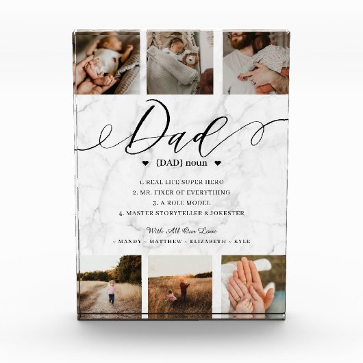 Vater Dictionary Definition Foto Collage Marble (Vorderseite)