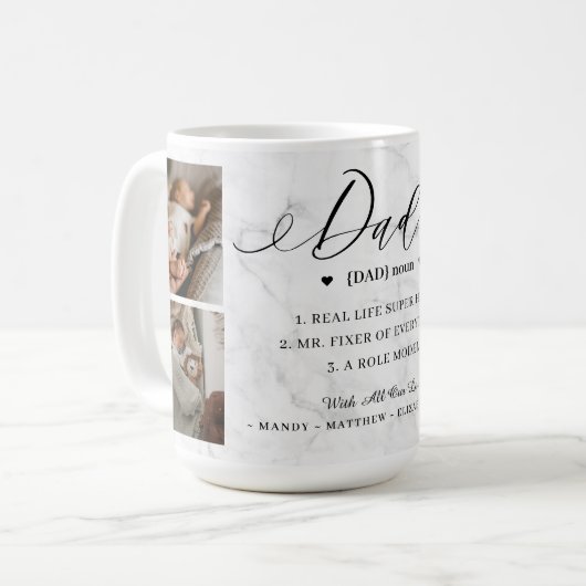 Vater Dictionary Definition Foto Collage Marble Kaffeetasse (Vorderseite Links)