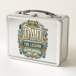 Vater Die Legende im Garten Vintage-Gartenbau-Desi Metall Brotdose