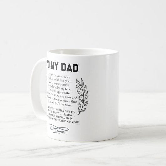 Vater, du bist ein besonderer Vater Kaffeetasse (Vorderseite Links)