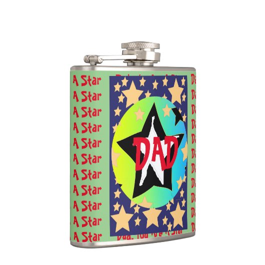 Vater, du bist ein Star Vinyl Wrapped Flask Flachmann (Rechts)