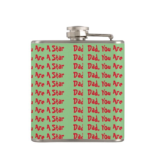 Vater, du bist ein Star Vinyl Wrapped Flask Flachmann (Rückseite)