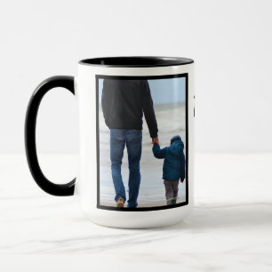 Vater-du bist mein Held Foto/Text zweifarbig Tasse