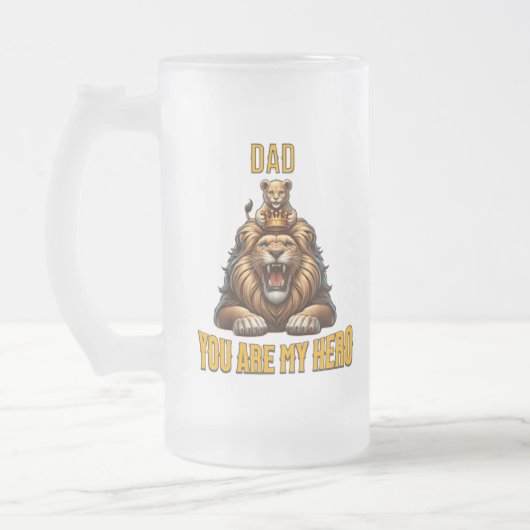 Vater, du bist mein Held Mattglas Bierglas (Links)