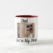 Vater, du bist mein Held Zweifarbige Tasse (Mittel)