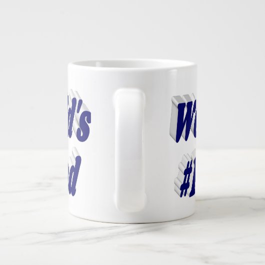 Vater dunkelblauer Halbtext Jumbo-Tasse (Rückseite)