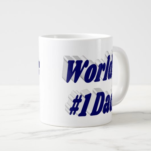 Vater dunkelblauer Halbtext Jumbo-Tasse (Vorderseite Rechts)