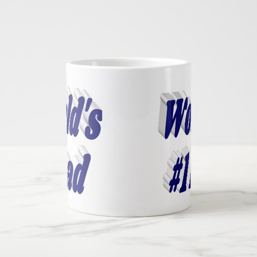 Vater dunkelblauer Halbtext Jumbo-Tasse (Vorderseite)