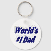 Vater dunkelblauer Text Schlüsselanhänger (Vorderseite)