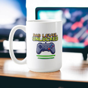 Vater-Ebene entriegelt Gamer Vater Erster Vatert Kaffeetasse