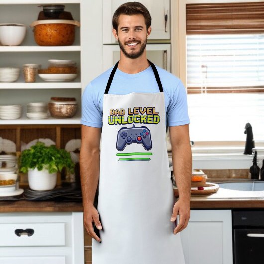 Vater-Ebene entriegelt | Gamer Vater Erster Vatert Schürze