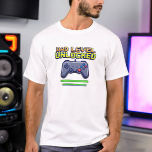 Vater-Ebene entriegelt   Gamer Vater Erster Vatert T-Shirt