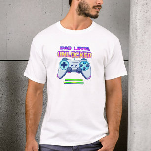 Vater-Ebene entriegelt   Gamer Vater   New Dad Ges T-Shirt