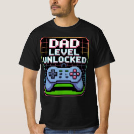 VATER-EBENE UNLOCKIERT - Neon-Power-Up-Pixel-T-Shi T-Shirt