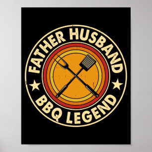 Vater Ehemann BBQ-Legende Hinterhofgrill Poster