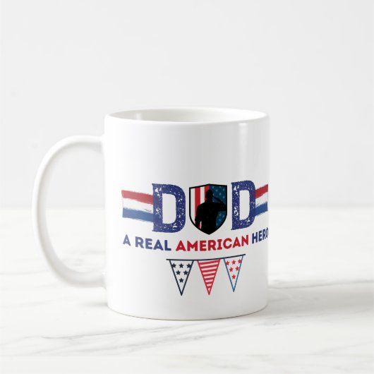 Vater ein echter amerikanischer Held Kaffeetasse (Links)