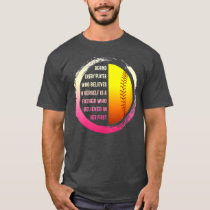 Vater einer Softball-Spielerin-Tochter Vater gegla T-Shirt