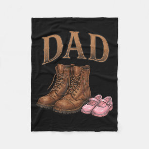 Vater einer Tochter Vintage Stiefel Vater Mädchen Fleecedecke