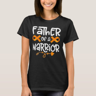 Vater einer Warrior Orange Leukemia Ribbon Familie T-Shirt