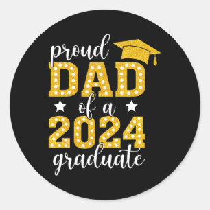 Vater eines Cl von 2024 Graduate Senior Abschluss Runder Aufkleber
