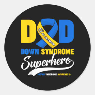 Vater eines großartigen Down-Syndrom-Superhelden-S Runder Aufkleber