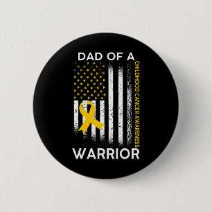 Vater eines Kriegers Kindheitskrebs-Bewusstseinsfl Button
