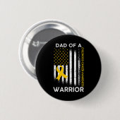 Vater eines Kriegers Kindheitskrebs-Bewusstseinsfl Button (Vorne & Hinten)