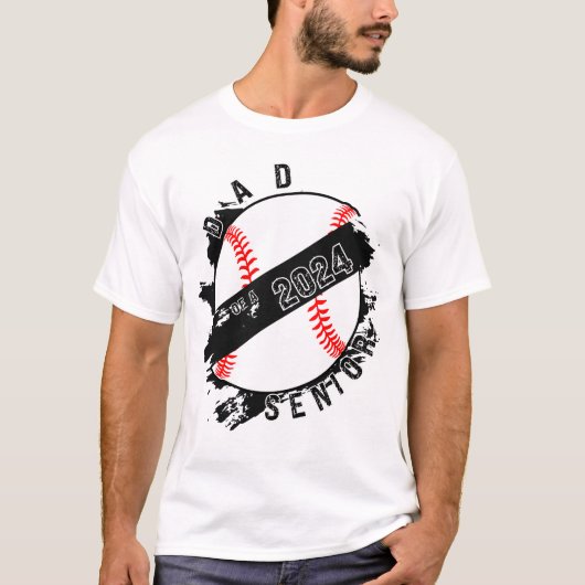 Vater eines leitenden Baseballabschlusses 2024 T-Shirt (Vorderseite)