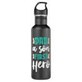 Vater eines Sohnes First Hero Edelstahlflasche (Vorderseite)