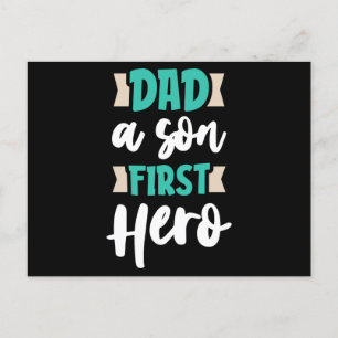 Vater eines Sohnes First Hero Postkarte