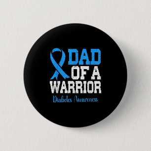Vater eines T1d-Kriegers Diabetes Awareness Blue R Button