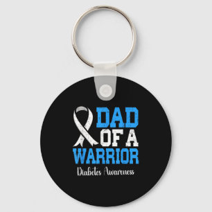 Vater eines T1d-Kriegers Diabetes Awareness Blue R Schlüsselanhänger