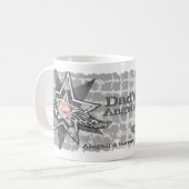 Väter Engel in Sternen Foto graue Tasse (Vorderseite Links)