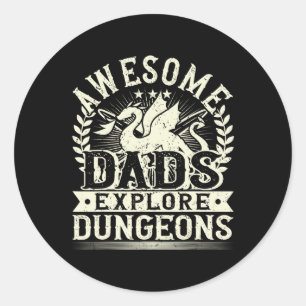Vater Entdecken...Papa Daddy Runder Aufkleber
