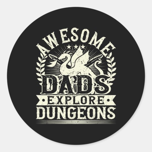 Vater Entdecken...Papa Daddy Runder Aufkleber (Vorderseite)