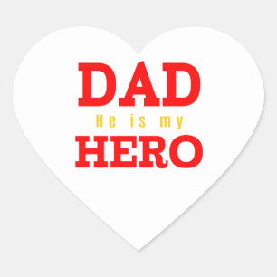 Vater Er ist mein Held Herz-Aufkleber
