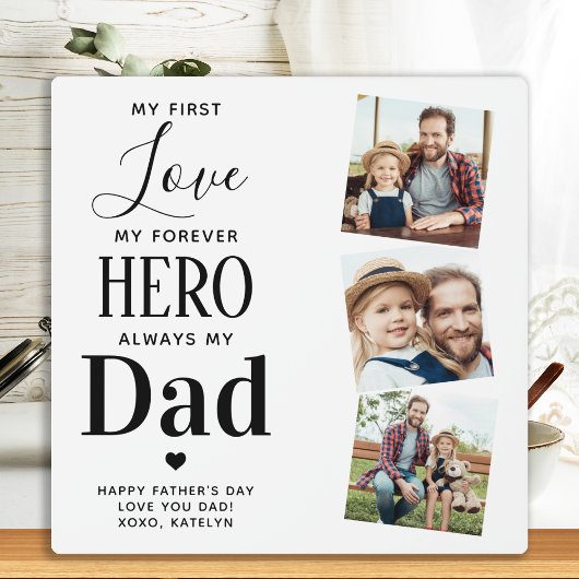 Vater Erste Liebe Forever Hero Personalisiert 3 Fo Fotoplatte