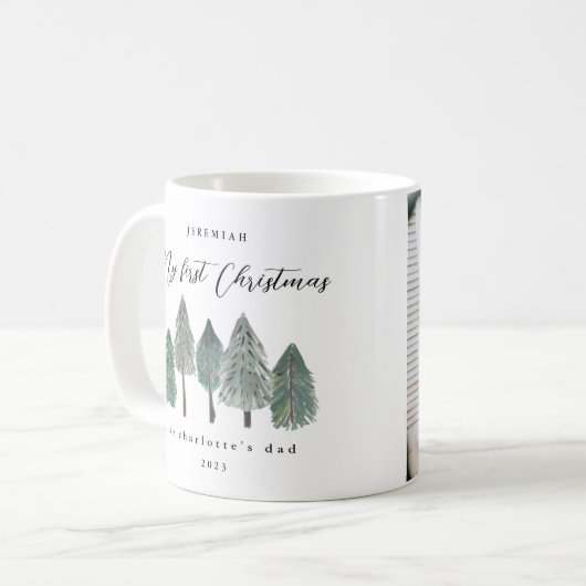 Vater Erstes Foto Pine Trees Kaffeetasse (Vorderseite Links)