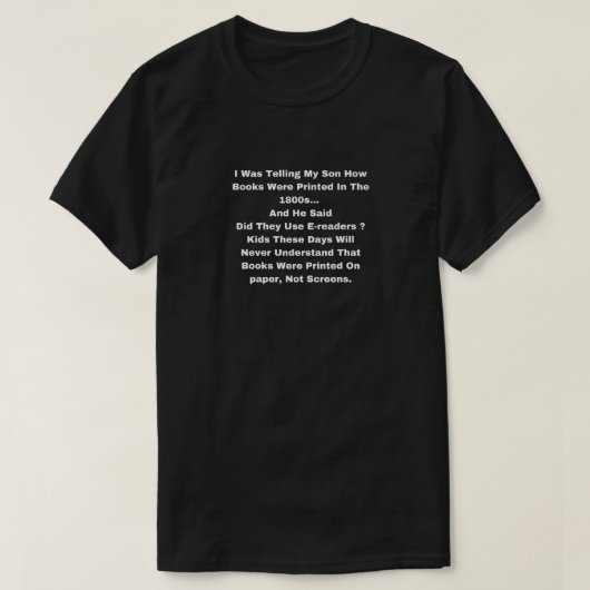 Vater erzählt Son über Buchdruck T-Shirt (Design vorne)