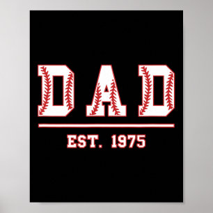 Vater Est. 1975 Softball Fathers Day Geburtstag Vi Poster