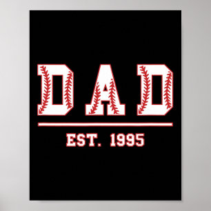 Vater Est. 1995 Softball Fathers Day Geburtstag Vi Poster