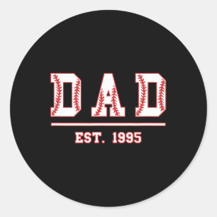 Vater Est. 1995 Softball Fathers Day Geburtstag Vi Runder Aufkleber