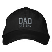 Vater Est. 19## Schwarz und Grau Bestickte Baseballkappe (Vorderseite)