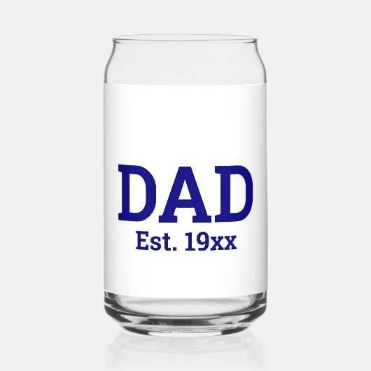 Vater Est. 19xx Navy Blue Text Template Dosenglas (Rückseite)