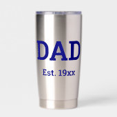 Vater Est. 19xx Navy Blue Text Template Thermobecher (Rückseite)